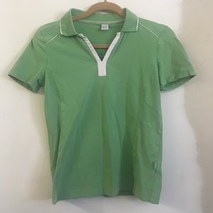 Vintage V Neck Crop Polo Top